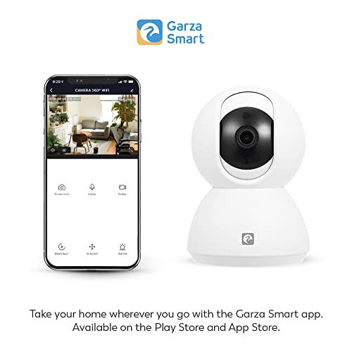 Garza Smarthome – Wifi 360 kamera IP kompatybilna z urządzeniami Alexa z wyświetlaczem i kamerą Google Chromecast 720P HD Smart Smart, wbudowanym mikrofonem, noktowizorem i czujnikiem ruchu - obrazek 7