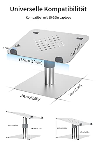 Newaner Stojak na laptopa z regulacją wysokości, aluminium, podstawka pod komputer obracany o 360°, kompatybilny z notebookami (10-16"), w tym MacBook Pro/Air Surface Lenovo Hp Asus Acer Dell MSI Samsung - obrazek 4