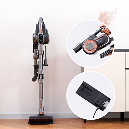 Jimmy H10 Pro Elastyczna bezprzewodowa miotła elektryczna, wyjmowana bateria, 600W, moc 245AW, zasięg 90 minut, ekran LED, technologia adaptacyjna i inteligentny czujnik, filtr HEPA i stacja ładowania - obrazek 6