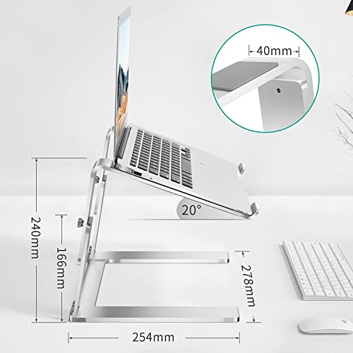 Newaner Stojak na laptopa z regulacją wysokości, aluminiowy, podwyższenie stojaka, kompatybilny z notebookami (10-17 cali) komputerami w tym MacBook Pro/Air Surface Lenovo Hp Asus Acer Dell MSI Samsung - obrazek 7