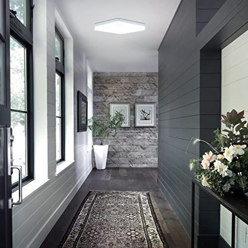 Yafido Lampa sufitowa 36 W LED lampy sufitowe światło dzienne białe Ø 23 cm wewnętrzna kwadratowa lampa sufitowa do sypialni kuchni przedpokoju biura jadalni - obrazek 8