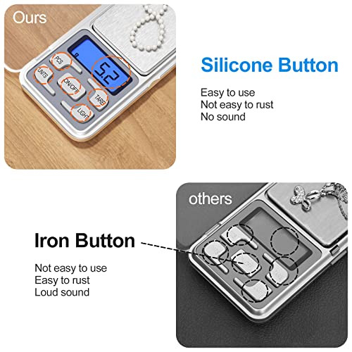 Newaner Profesjonalna waga kuchenna 0,01 g - 500 g, mini waga cyfrowa, wielofunkcyjna, z wyświetlaczem LED i funkcją tary, mała waga kieszonkowa do artykułów spożywczych, biżuterii, medycyny, laboratorium, kawy - obrazek 7