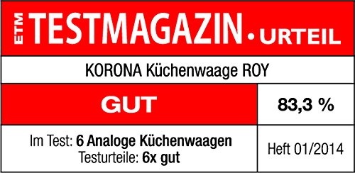 Korona 76115 Roy srebrna mechaniczna waga kuchenna, Tara, 20 x 20 x 14 cm - obrazek 2