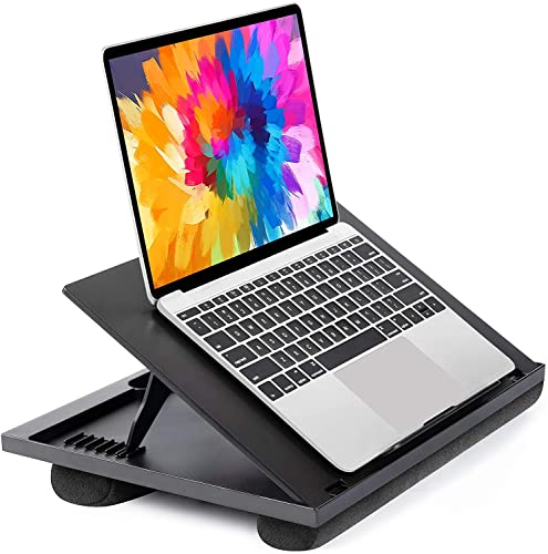 HUANUO Stojak na monitor laptopa z poduszką na łóżko - elastycznie regulowany pod 8 kątami, do notebooka, tabletu, laptopa o przekątnej do 15,6", przenośnego stołu na tacy i odpowiedni w podróży, pracy, domu - obrazek 2