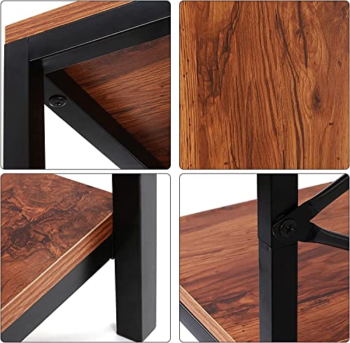 COOCHEER regał przemysłowy z 5 poziomami, metalowy regał i drewniany regał regał do przechowywania, wysoki regał do sypialni, biura, domu, 180 cm - obrazek 6