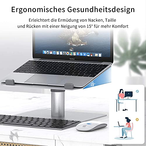 Newaner Stojak na laptopa z regulacją wysokości, aluminium, podstawka pod komputer obracany o 360°, kompatybilny z notebookami (10-16"), w tym MacBook Pro/Air Surface Lenovo Hp Asus Acer Dell MSI Samsung - obrazek 3