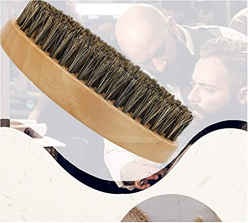 Natural Boar Bristle profesjonalny grzebień do brody i profesjonalny zestaw nożyczek do pielęgnacji brody, nanoszenie olejku do brody Beard Brush dla mężczyzn do pielęgnacji brody i projektowania drewniany grzebień kieszonkowy - obrazek 6