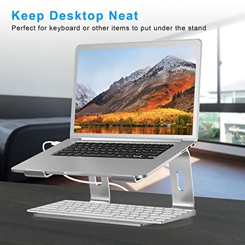 BoYata Przenośny stojak na laptopy i notebooki, z wentylacją, kompatybilny z ekranami 10~15,9 cala): MacBook Pro / Air, HP, Dell, Lenovo, Samsung, Acer, Huawei MateBook, kolor srebrny - obrazek 3