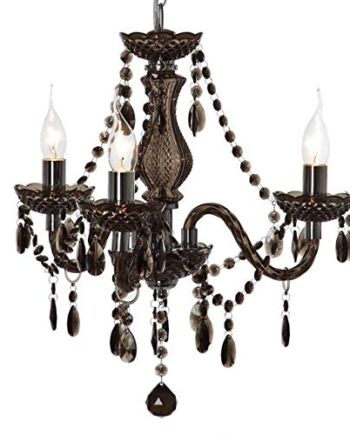 Reality Żyrandol błyszczący, chrom, E14 (mała śruba Edisona), czarny