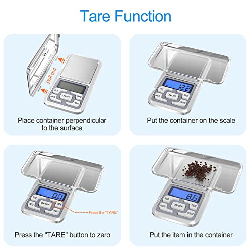 Newaner Profesjonalna waga kuchenna 0,01 g - 500 g, mini waga cyfrowa, wielofunkcyjna, z wyświetlaczem LED i funkcją tary, mała waga kieszonkowa do artykułów spożywczych, biżuterii, medycyny, laboratorium, kawy - obrazek 4