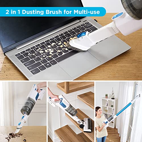 Eureka BR5 Odkurzacz akumulatorowy, lekki, bezprzewodowy, duża siła ssania, silnik bezszczotkowy 250 W, odkurzacz 2 w 1, ze szczotką do twardych podłóg i dywanów - obrazek 4