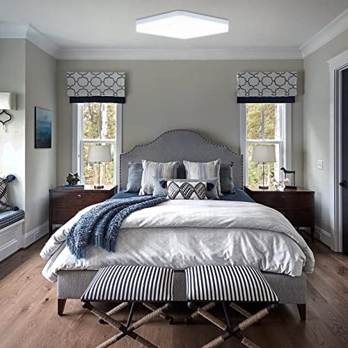 Yafido Lampa sufitowa 36 W LED lampy sufitowe światło dzienne białe Ø 23 cm wewnętrzna kwadratowa lampa sufitowa do sypialni kuchni przedpokoju biura jadalni - obrazek 10