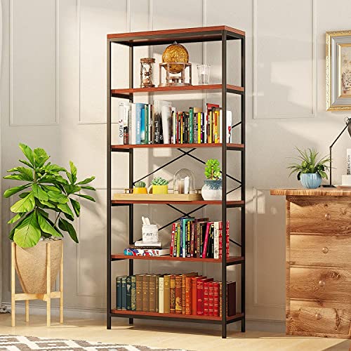 COOCHEER regał przemysłowy z 5 poziomami, metalowy regał i drewniany regał regał do przechowywania, wysoki regał do sypialni, biura, domu, 180 cm