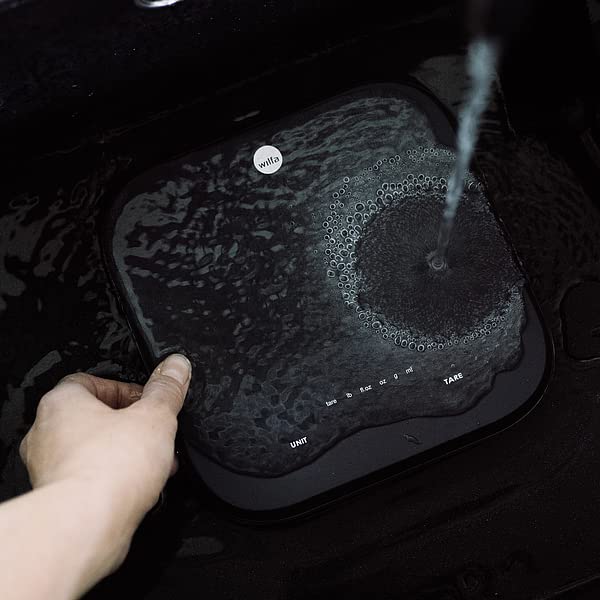 Wilfa SPLASH waga kuchenna – waga cyfrowa o pojemności 5 kg, powierzchnia pokryta silikonem, wyświetlacz LCD, czarna - obrazek 3