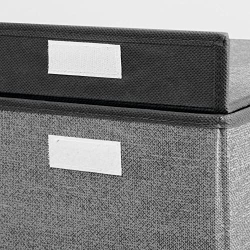 mDesign Kosz na pranie z wbudowanymi uchwytami – Składany kosz na bieliznę z pokrywą do łazienki lub sypialni – Nadaje się również jako kosz na bieliznę dla dzieci – grafitowy/czarny - obrazek 4