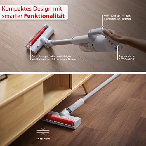 Roidmi S1E odkurzacz akumulatorowy, bezprzewodowy, wydajny silnik 18 000 Pa, lekki odkurzacz z filtrem HEPA, czas pracy do 40 min, ergonomiczny, magnetyczny uchwyt ścienny, biały - obrazek 6