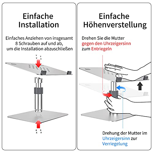 Newaner Stojak na laptopa z regulacją wysokości, aluminium, podstawka pod komputer obracany o 360°, kompatybilny z notebookami (10-16"), w tym MacBook Pro/Air Surface Lenovo Hp Asus Acer Dell MSI Samsung - obrazek 5