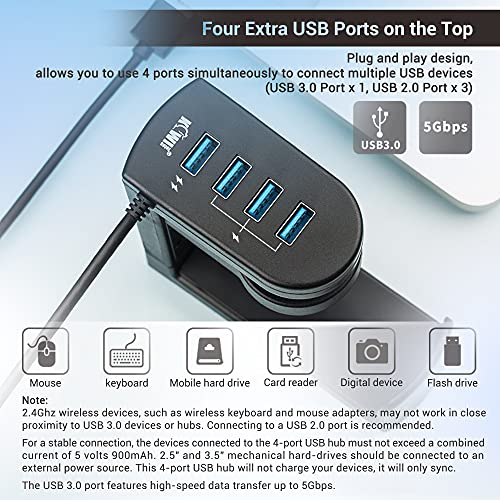 KIWIFOTOS Stojak na słuchawki z koncentratorem USB, wieszak na słuchaw - obrazek 5