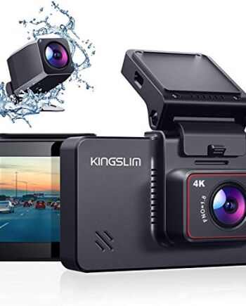 Kingslim 4K Dual Dashcam z WiFi GPS, przednia 4K/2,5K tylna kamera samochodowa 1080p, ekran dotykowy IPS 170° FOV kamera na deskę rozdzielczą z czujnikiem Starvis, obsługa 256 GB max-D4