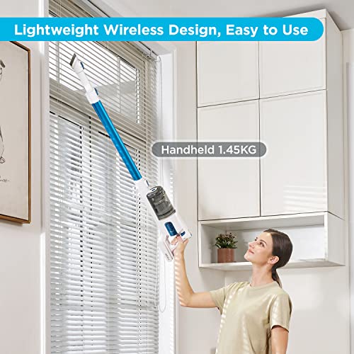 Eureka BR5 Odkurzacz akumulatorowy, lekki, bezprzewodowy, duża siła ssania, silnik bezszczotkowy 250 W, odkurzacz 2 w 1, ze szczotką do twardych podłóg i dywanów - obrazek 8