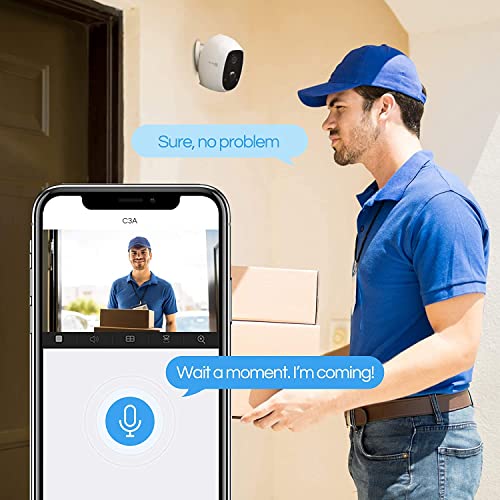 EZVIZ Bezprzewodowa kamera IP 1080p, do monitoringu, zewnętrzna kamera Wi-Fi, akumulator o pojemności 5500 mAh, wykrywanie ruchu PIR, widoczność w nocy, dwukierunkowe audio, dostępna IP65, C3A - obrazek 8