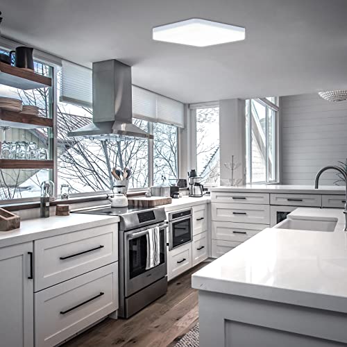 Yafido Lampa sufitowa 36 W LED lampy sufitowe światło dzienne białe Ø 23 cm wewnętrzna kwadratowa lampa sufitowa do sypialni kuchni przedpokoju biura jadalni - obrazek 9