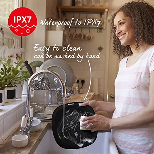 Salter 1062 BKDR Wodoszczelna (IPX7) elektroniczna waga kuchenna, czyszczenie w misce do mycia, duży wyświetlacz z podświetleniem, tarowanie, smukła kompaktowa konstrukcja, zakres do 5 kg, czarna - obrazek 7