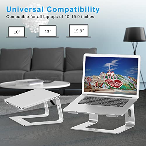 BoYata Przenośny stojak na laptopy i notebooki, z wentylacją, kompatybilny z ekranami 10~15,9 cala): MacBook Pro / Air, HP, Dell, Lenovo, Samsung, Acer, Huawei MateBook, kolor srebrny - obrazek 6