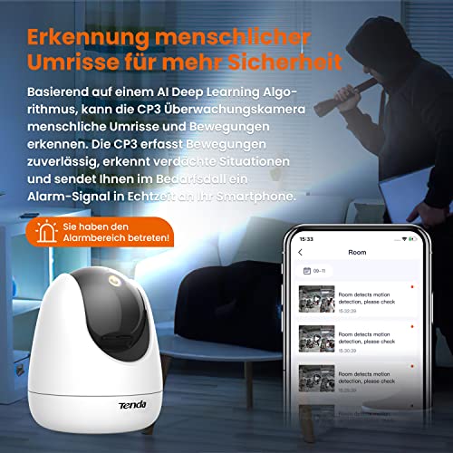 Kamera bezpieczeństwa wewnętrzna Tenda CP3 Pro V1.1, kamera 2K Wi-Fi z - obrazek 7