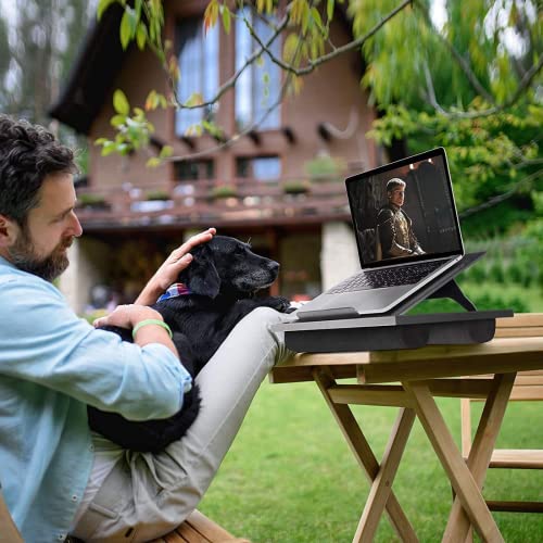 HUANUO Stojak na monitor laptopa z poduszką na łóżko - elastycznie regulowany pod 8 kątami, do notebooka, tabletu, laptopa o przekątnej do 15,6", przenośnego stołu na tacy i odpowiedni w podróży, pracy, domu - obrazek 5