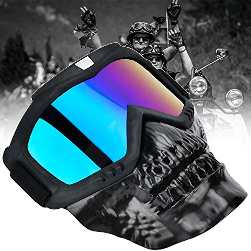 Alomejor Kask motocyklowy, gogle motocyklowe, maska na twarz z okularami, ochrona przed promieniowaniem UV, okulary do jazdy konnej, do sportów na świeżym - obrazek 6