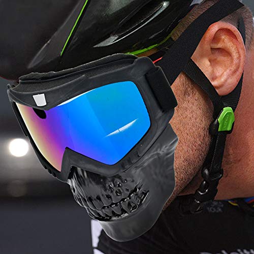 Alomejor Kask motocyklowy, gogle motocyklowe, maska na twarz z okularami, ochrona przed promieniowaniem UV, okulary do jazdy konnej, do sportów na świeżym - obrazek 4