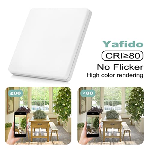 Yafido Lampa sufitowa 36 W LED lampy sufitowe światło dzienne białe Ø 23 cm wewnętrzna kwadratowa lampa sufitowa do sypialni kuchni przedpokoju biura jadalni - obrazek 11