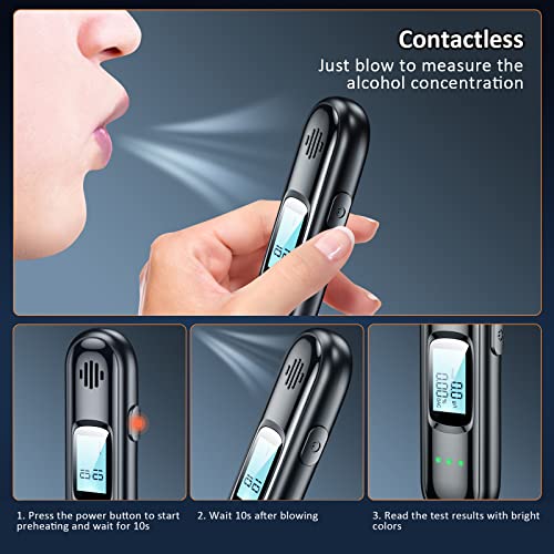 iPatio Alkomat, profesjonalny alkomat z cyfrowym wyświetlaczem LED, przenośny miernik promili, ładowanie przez USB - obrazek 6