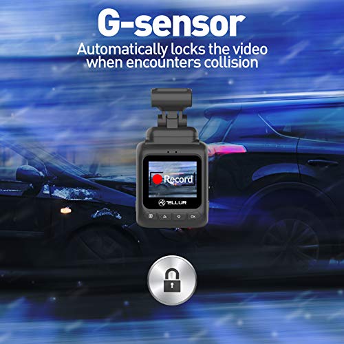 TELLUR Kamera samochodowa Dash Patrol DC1, FullHD 1080p, czujnik G wykrywa uderzenia i uruchamia nagrywanie, funkcja monitorowania parkowania, czarna - obrazek 2