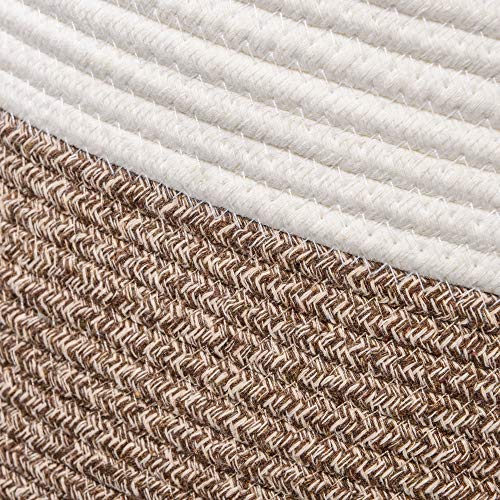 SONGMICS Bawełniany kosz na pranie z uchwytami, 125 l, na zabawki, ubrania, koce, do salonu i sypialni, brązowo-beżowy - obrazek 4