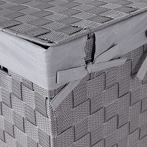 Compactor Kwadratowy kosz na pranie z pokrywką, tkany kosz na pranie d - obrazek 5