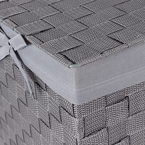 Compactor Kwadratowy kosz na pranie z pokrywką, tkany kosz na pranie d - obrazek 6