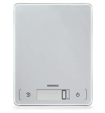 Soehnle Page Comfort 300 Slim Cyfrowa Waga Kuchenna, Srebrny, 24.3 x 2