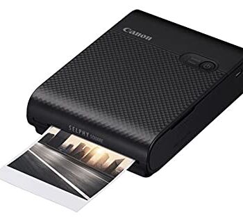 Canon Selphy Square QX10 mini drukarka fotograficzna – z kwadratowym drukiem (wbudowany akumulator, Wi-Fi, 287 dpi x 287 dpi, kabel USB, druk termosublimacyjny), czarna