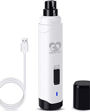 Casfuy Szlifierka do pazurów dla psów – profesjonalna, 2-biegowa, elektryczna przecinarka do pazurów z możliwością ponownego ładowania dla zwierząt domowych, bezbolesna pielęgnacja i wygładzanie łap, dla małych, średnich psów i kotów