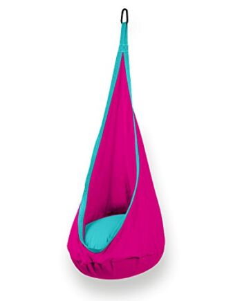 SAMAY Dziecięcy hamak do huśtawki dla dzieci, kompletny zestaw, różowy (Hot Pink), rozmiar uniwersalny