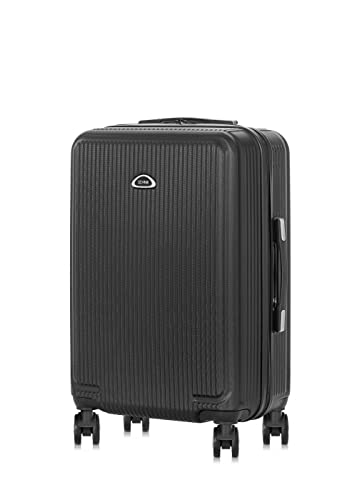 OCHNIK Walizka średnia | Twarda obudowa | Materiał: ABS | Kolor: czarny | Rozmiar: M | Wymiary: 65x42,5x26 cm | Pojemność: 58 l | 4 kółka | Wysoka jakość - obrazek 7