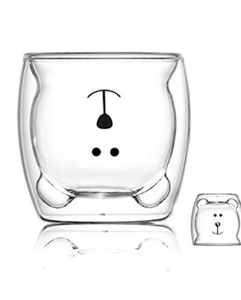 Kubek do kawy z podwójnymi ściankami, szklany kubek na choinkę, kubek