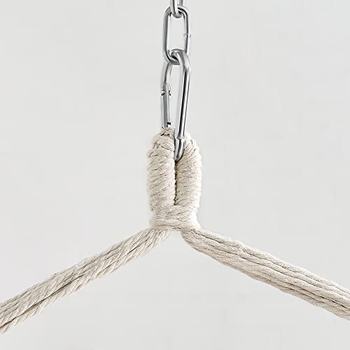 SONGMICS Fotel wiszący, huśtawka wisząca, krzesło z 2 poduszkami, metalowy łańcuch, obciążenie do 150 kg, do wewnątrz i na zewnątrz, salon, sypialnia, ciemnoszary GDC187G02 - obrazek 2