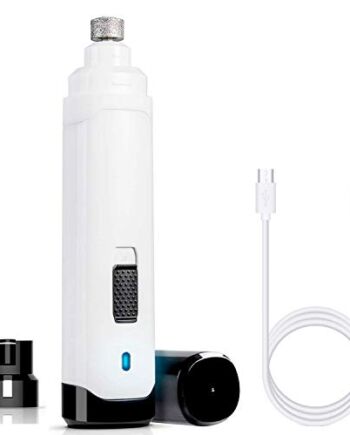 Szlifierka do paznokci dla psów, elektryczny trymer do paznokci dla zwierząt domowych 2 prędkości obrotowej młynek do paznokci dla delikatnego i bezbolesnego pazura do pielęgnacji zwierząt domowych ładowanie USB wyjątkowo cichy trymer do pazurów dla psów, kotów, małych zwierząt