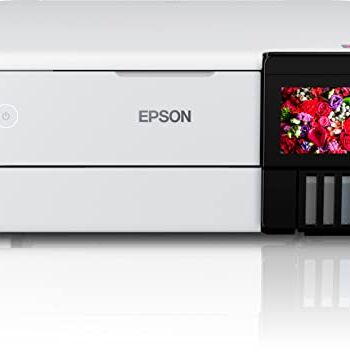 Epson EcoTank ET-8500 urządzenie wielofunkcyjne 3 w 1 (12 GB, kopiowanie, skanowanie, drukowanie, A4, 5 kolorów, druk fotograficzny, duplex, WiFi, Ethernet, wyświetlacz, USB 2.0), biały
