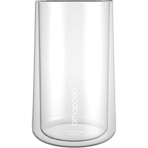 amapodo Szklanki do latte macchiato - szklanki z podwójnymi ściankami 2 x 400 ml - szklanki termiczne - zestaw szklanek do kawy - szklanki do herbaty z podwójnymi ściankami - szklanki do cappucino - prezenty dla kobiet - filiżanki do kawy ze szkła - obrazek 5