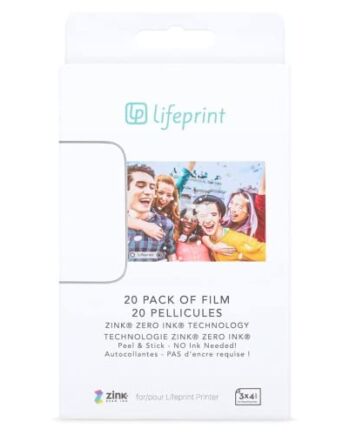 Lifeprint Papier fotograficzny 20 - papier fotograficzny, papier do drukowania zdjęć 3 x 4 innowacyjna ekologiczna technologia ZINK, samoprzylepna powierzchnia, druk bez atramentu - 20 sztuk