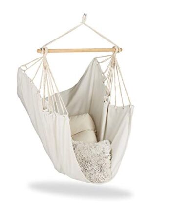 Relaxdays Wiszący fotel, XL, z bawełny, dla dzieci i dorosłych, do uży
